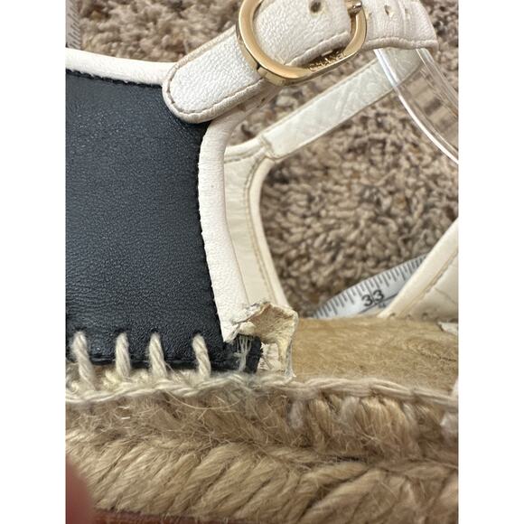 Chanel Bicolor CC Chain Slides Espadrille Sandal *flaw* size 6 - Picture 6 of 9